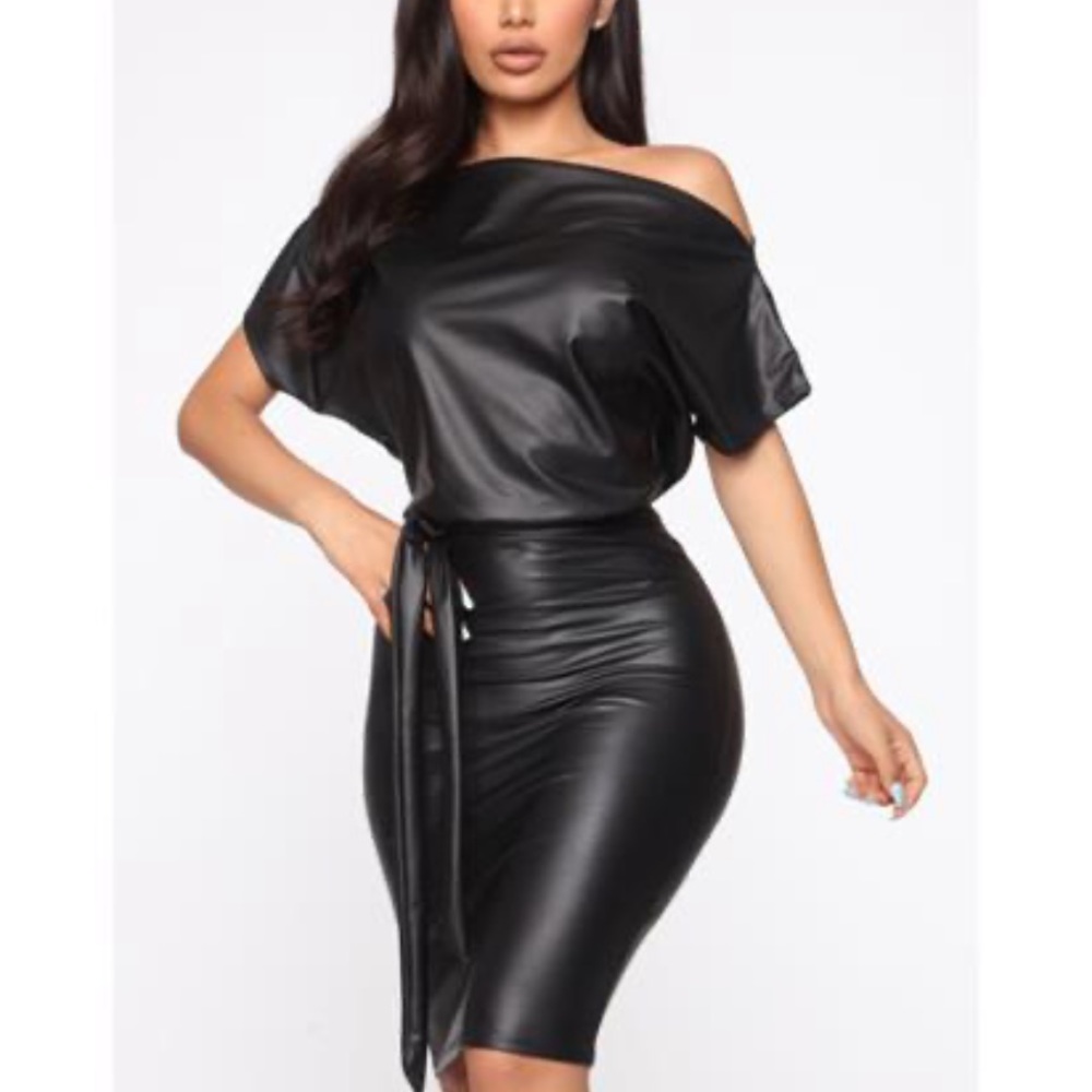 Black off the shoulder midi dress